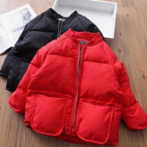 2021 new children's down cotton-padded jacket boys and girls short small cotton-padded jacket baby Korean cotton-padded winter coat