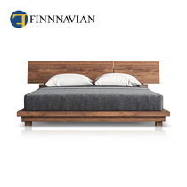 FINNNAVIAN Fenavia large flat Villa black walnut tatami HUNTER Nordic solid wood bed