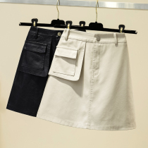 Tide brand plus size womens 2021 Spring and Autumn New skirt womens fashion A- line dress retro high waist slim short skirt