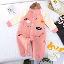 Shepherd baby jumpsuit plus velvet clothes baby girl autumn and winter clothes go out ha clothes padded warm western princess