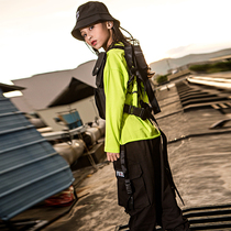 Girls hip-hop suits hip-hop show clothes childrens new overalls performance clothes hiphop catwalk fashion clothes