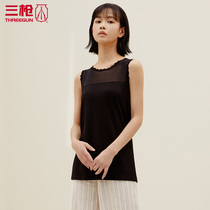 Three-gun vest female translucent sexy lace lace Summer Mudale round neck ladies sleeveless vest 30844