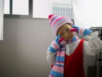 Low-cost processing of new half-velvet hats scarves gloves childrens students winter warm-keeping knitted three-piece suit