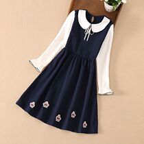 Girls autumn new dress foreign style Korean version of the childrens long princess dress college style dress