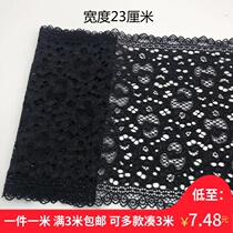  European and American heavy strands of empty black stretch lace trim accessories skirt sleeve decoration extended fabric width 23cm