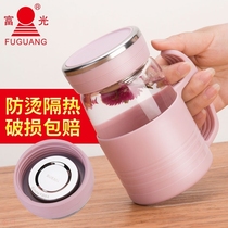 Fuguang glass with handle office Cup with lid business fashion creative handle Tea Cup support printing