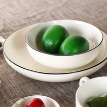 Eurostyle Minimalist Western Dining Tray Ceramic Saladish Dish Pan Rice Soup Bowl Soup Spoon Seasoned Disc Cutlery