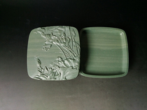 Palace inkstone stone Songhua inkstone authentic old pit Songhua inkstone box inkstone inkstone