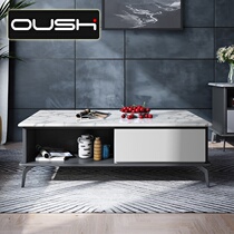 Nordic marble coffee table living room simple modern coffee table TV cabinet combination creative black Italian minimalist coffee table
