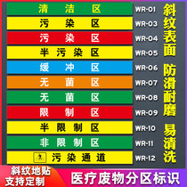 Hospital operating room restricted area clean area contaminated area buffer area sterile area medical waste zone identification carefully slippery pollution channel wear-resistant and non-slip landmark custom