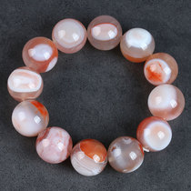 121 25 grams of rich and noble winding silk] ice fluttering flower round Runnan red agate bracelet 19 7-18 8mm