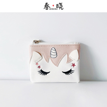 blingbling~Foreign Trade Cardpack original single wallet for cute cartoon girls unicorn to collect package coins