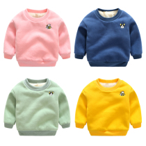 Plus velvet clothes boy thickened autumn and winter 2021 new boy foreign style loose baby base children warm coat