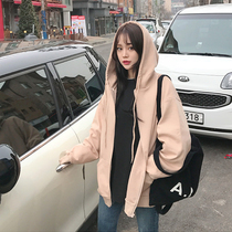 Hooded sweater women autumn and winter 2020 New loose Korean version of Joker long sleeve top lazy wind sports coat