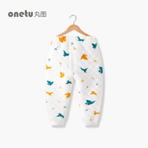 Baby high waist belly pants baby autumn pants cotton single warm pants spring and autumn newborn umbilical pants spring and autumn