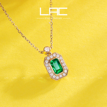 LAC high jewelry natural emerald 18K gold girl necklace vintage bag with colored gemstone diamond pendant pendant