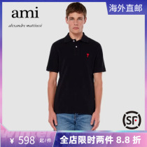 Ami Paris Spring New Pics Men and Mens Loving Embroidery Short Sleeve Classic Polo Shirt Loose T-shirt