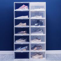 Shoe box transparent 20 male and female shoes containing socks containing box transparent shoe box thickened dust-proof little white shoe box