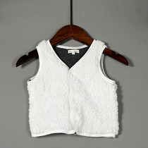 Spring and autumn winter boys cotton vest lamb cashmere infants and young children warm vest plus velvet thickened girls wear