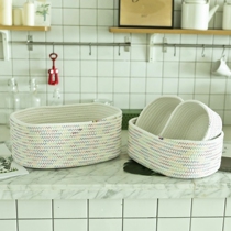 New Pinins Nordic cotton Line Cosmetic Tabletop Containing table containing desktop Basket Snacks SNACKS STORAGE BOX