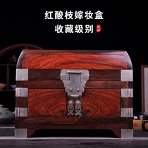 Cyclone large red acid red wood jewelry box simple collection box large capacity suitcase wooden jewelry dowry