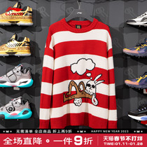 Li Nings Rijin Doujin Sweater 2023 Spring New Mens and Womens Same Style Couple Year of the Rabbit Round Neck Loose Knitwear