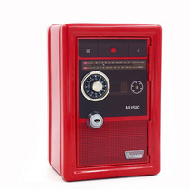 Mini retro safe shape piggy bank creative desktop safe home metal key storage piggy bank