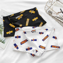 Flat horn underwear girl cotton sports teenage high school students personally trendy lessons underwear handsome t four-corner pants