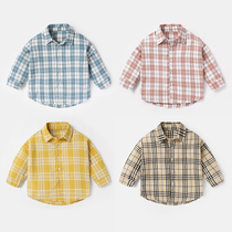 Baby shirt male spring and autumn baby plaid shirt young children Foreign style coat children long sleeve cotton Spring New Tide