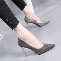 A generation of women 2021 spring Korean new high-heel wedding shoes thin heel pointed pointed womens single shoes Joker bridesmaid shoes