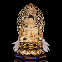 Taiwan Shengfan pure copper gilt Pharmacist Buddha Buddha Statue Sambo Buddha Amitabha Buddha Saha Three Holy Guanyin King of Tibet