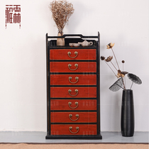 New Chinese imitation ancient classic furniture Seven-draw simple side cabinet bucket cabinet cabinet locker display cabinet Hallway Display Cabinet