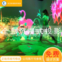Holographic immersive projection manufacturers interactive three-dimensional interactive material cave fusion ocean system 3d theme flower sea projection screen dreamy forest wall floor panoramic project customization