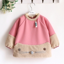 New miss fish children autumn and winter Girls Girls baby thick fleece waterproof coat cuffs waterproof