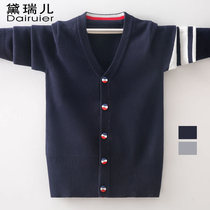 2021 new spring and autumn boys cardigan sweater boy jacket middle and large children children outside 12 knitwear 15 years old