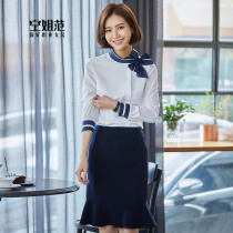 China Eastern Airlines stewardess uniform high-end professional suit female summer flight attendant beauty salon hotel front desk jewelry store overalls