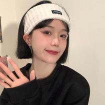 Sport knit wool line wide edge hair with women tie hair autumn winter out for a small white hair hoop everyday wear headgear