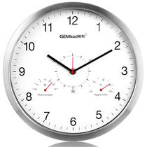 30CM large dial metal temperature hygrometer clock integrated silent living room creative imported movement Wall Clock