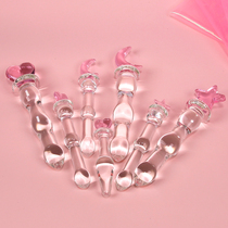 Glass crystal penis female chrysanthemum vestibule pull bead anal plug masturbator out of the anal plug sex supplies sm