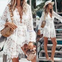 Womens Lace Crochet Bikini Swimwear Cover Up Beach Dress