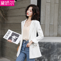 Small blazer womens 2020 Spring New Korean version of net red striped suit female British style long sleeve casual top