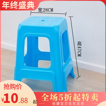 Simple red and blue round stool wholesale seat single bench plastic home Square stool table bench plastic stool non-slip