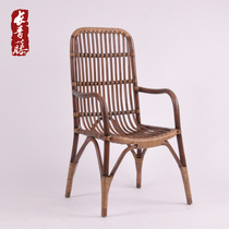 Ivy Vine South Asian dining chair natural real Vine handmade rattan with armrests dining chair dining lounge leisure chair