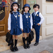 School uniform set primary school students English spring and autumn vest three-piece kindergarten Garden dress autumn school style class suit