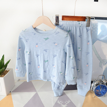 Boy Slub Cotton Home Set Childrens Autumn Clothes Dinosaur Underwear Tong Tong Comfortable Cotton Pajamas