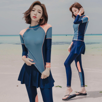 Sunscreen quick-drying diving suit womens split long-sleeved trousers snorkeling jellyfish clothes couple warm swimsuit female surf suit