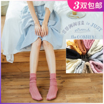 Socks women pile socks spring and summer thin hollow mesh Academy wind in the socks hemp pattern wooden ear short A1826