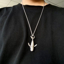 ins Net Red Tide Street hip hop dolphin necklace men and women Street retro whale pendant Wild couple accessories