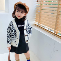 Girls foreign cardigan 2021 Spring and Autumn New Net Red childrens sweater coat female baby long sleeve shirt sweater