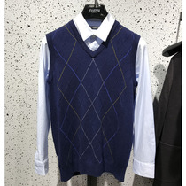 2018 new mens fashion autumn and winter 100%wool V-neck wool two-color wool vest